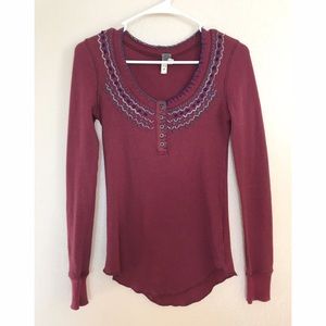 FREE PEOPLE stitch thermal round neck size xs