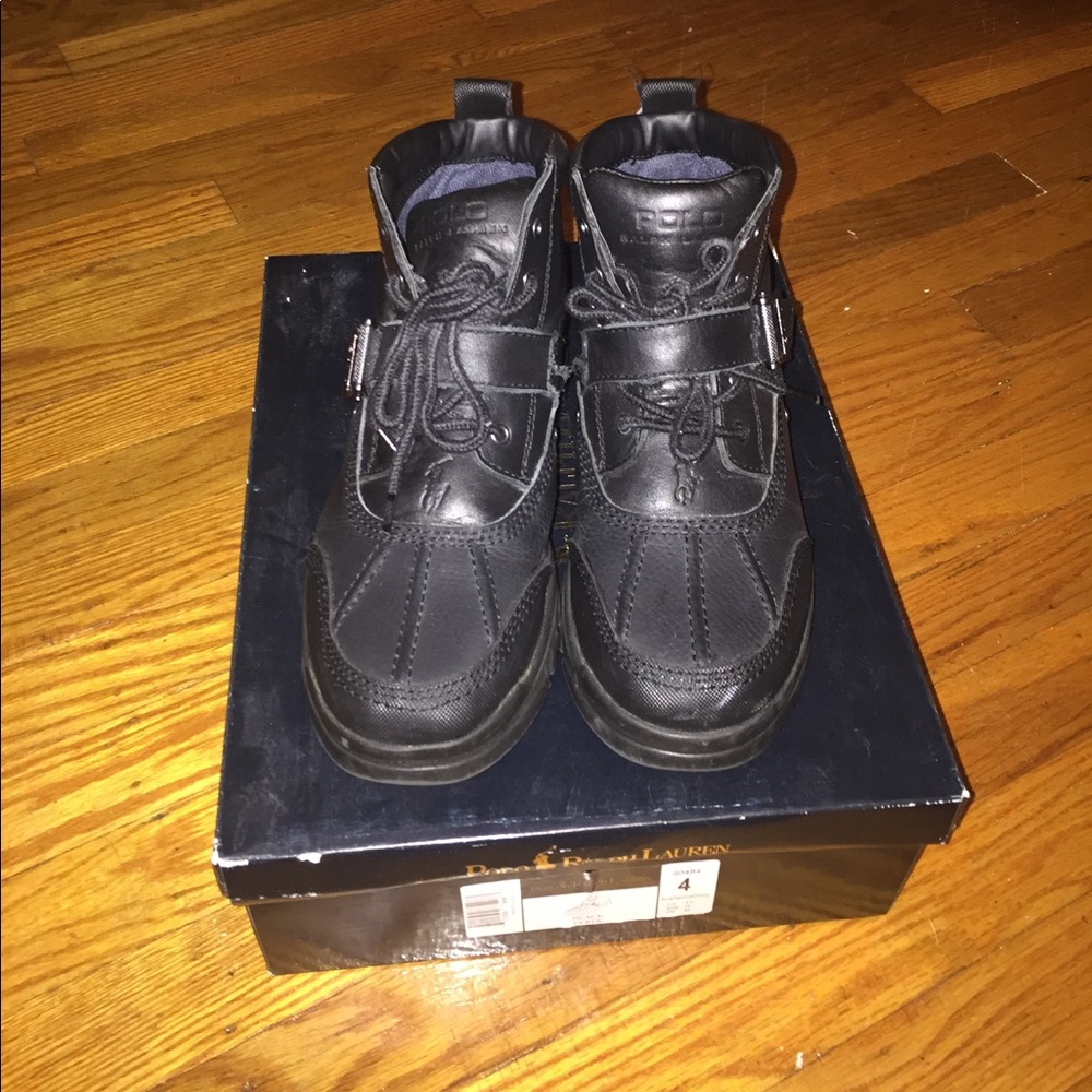 Boys Polo Black Boots Tyrek