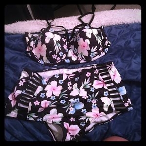 2 piece high waisted swimsuit, brand new