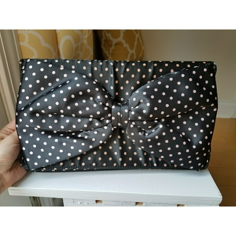 Betsey Johnson Polka Dot Bow Tie Clutch