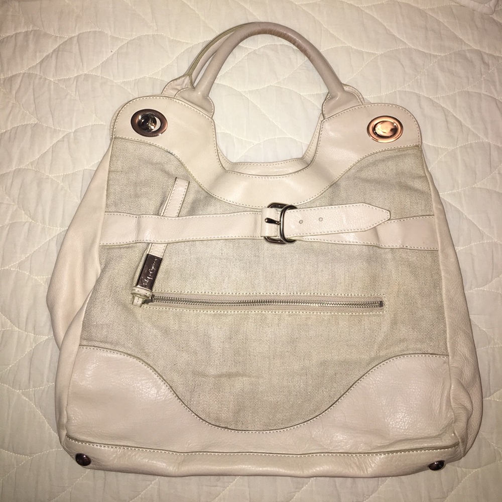 Foley + Corinna cream leather satchel