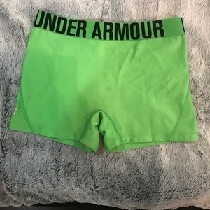 Lime green Under Amour Spandex shorts