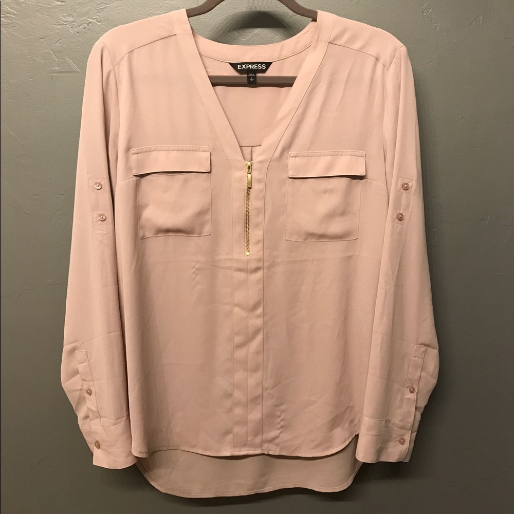 NWOT Pink Express Portofino shirt with Gold zipper