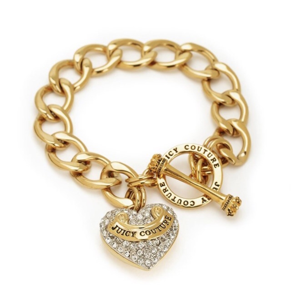 Juicy Couture Pave Banner Heart Bracelet