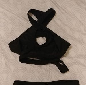 Black wrappy swimsuit