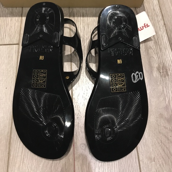š„final saleš„Michael Kors Black Gold Sandals NWT - Picture 4 of 5