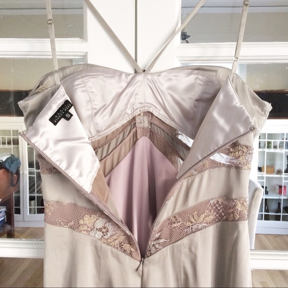 Sexy Lavender Silver Slip Silk Lace Dress - Picture 6 of 8