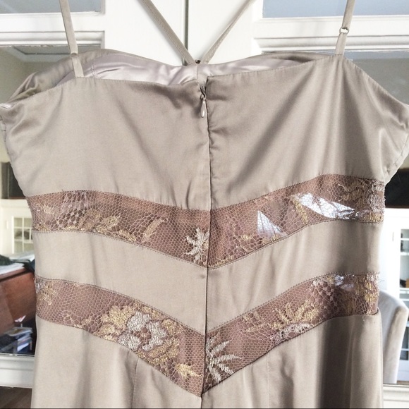 Sexy Lavender Silver Slip Silk Lace Dress - Picture 5 of 8