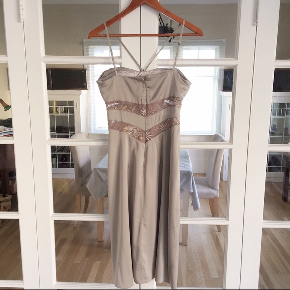 Sexy Lavender Silver Slip Silk Lace Dress - Picture 3 of 8