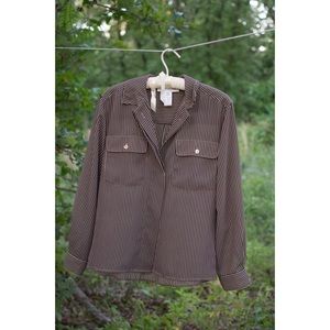 Vintage Brown and Black Striped Blouse