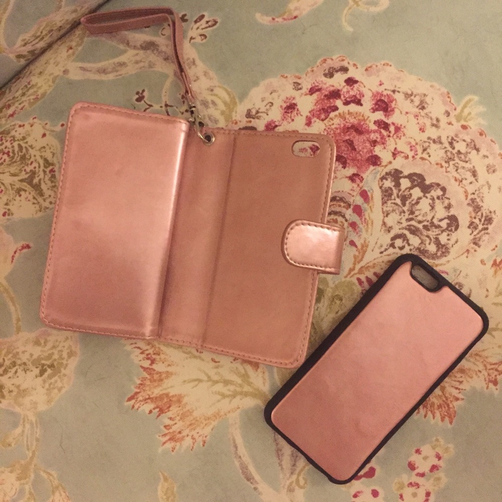 Rose Gold phone case + wallet for iPhone 6