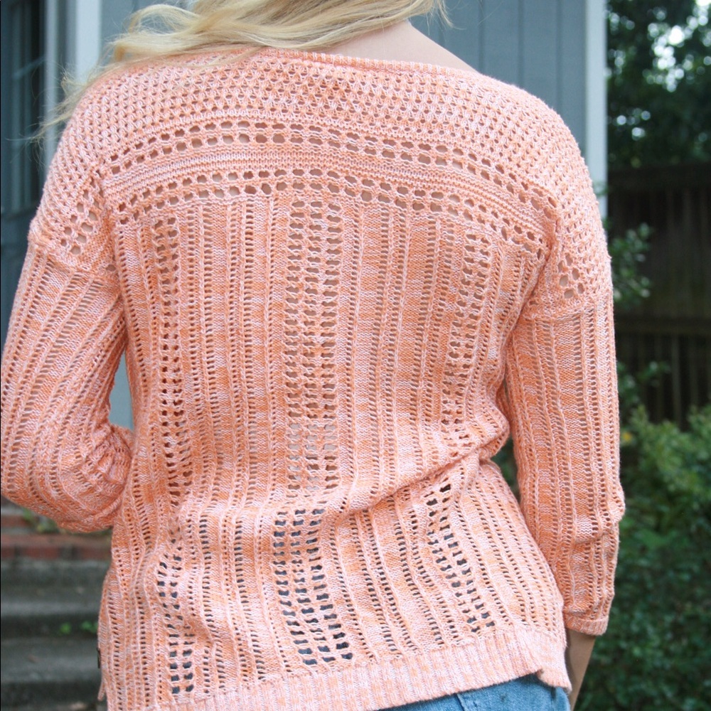 Orange Open Knit Sweater