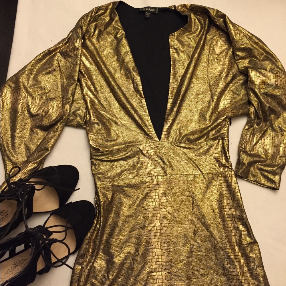 Pretty Bebe golden snake print in size xxs fits s