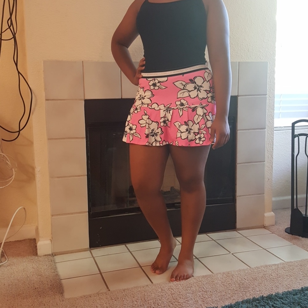 Justice floral pink mini skort.