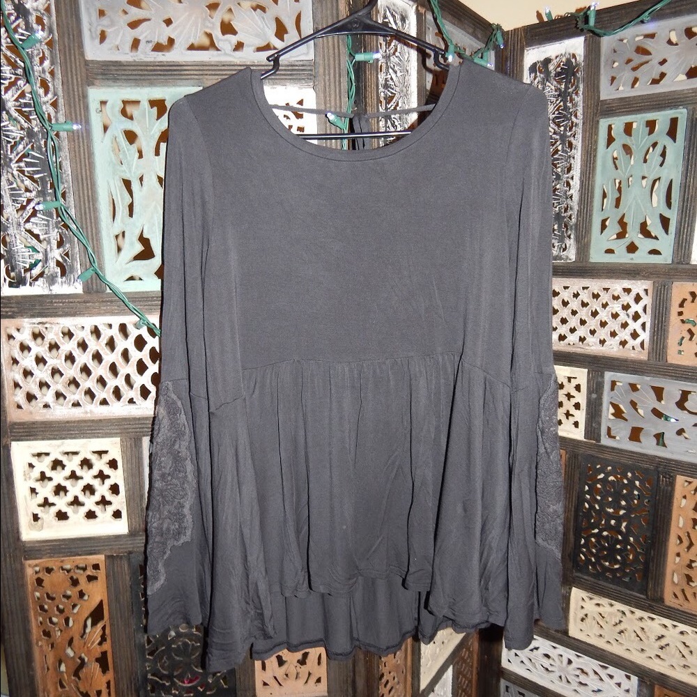 Dark Gray Long-sleeved Shirt