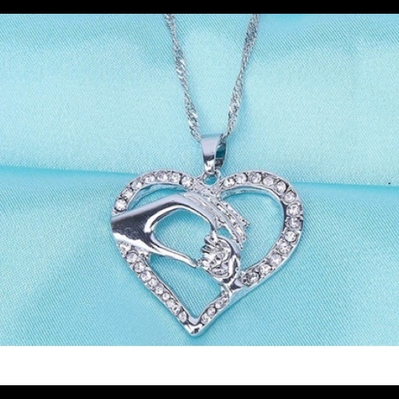 Jewelry - Pure sterling silver necklace mother child NEW