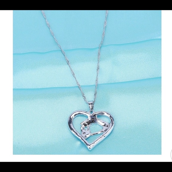 Pure sterling silver necklace mother child NEW - Picture 2 of 3