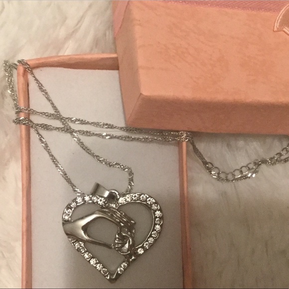 Pure sterling silver necklace mother child NEW - Picture 3 of 3