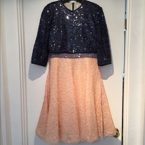Miri couture size 6 sequin colorblock dress