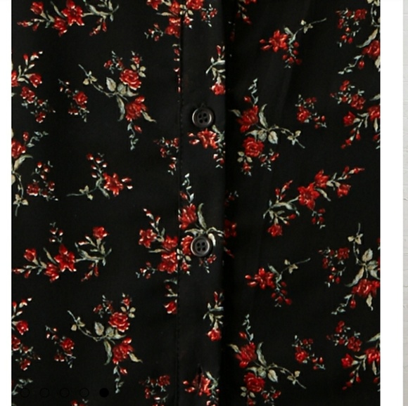 Don't Ask Why; Chiffon Cold Shoulder Rose Top - Picture 4 of 5