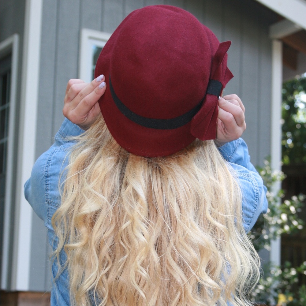 Maroon Bow Hat
