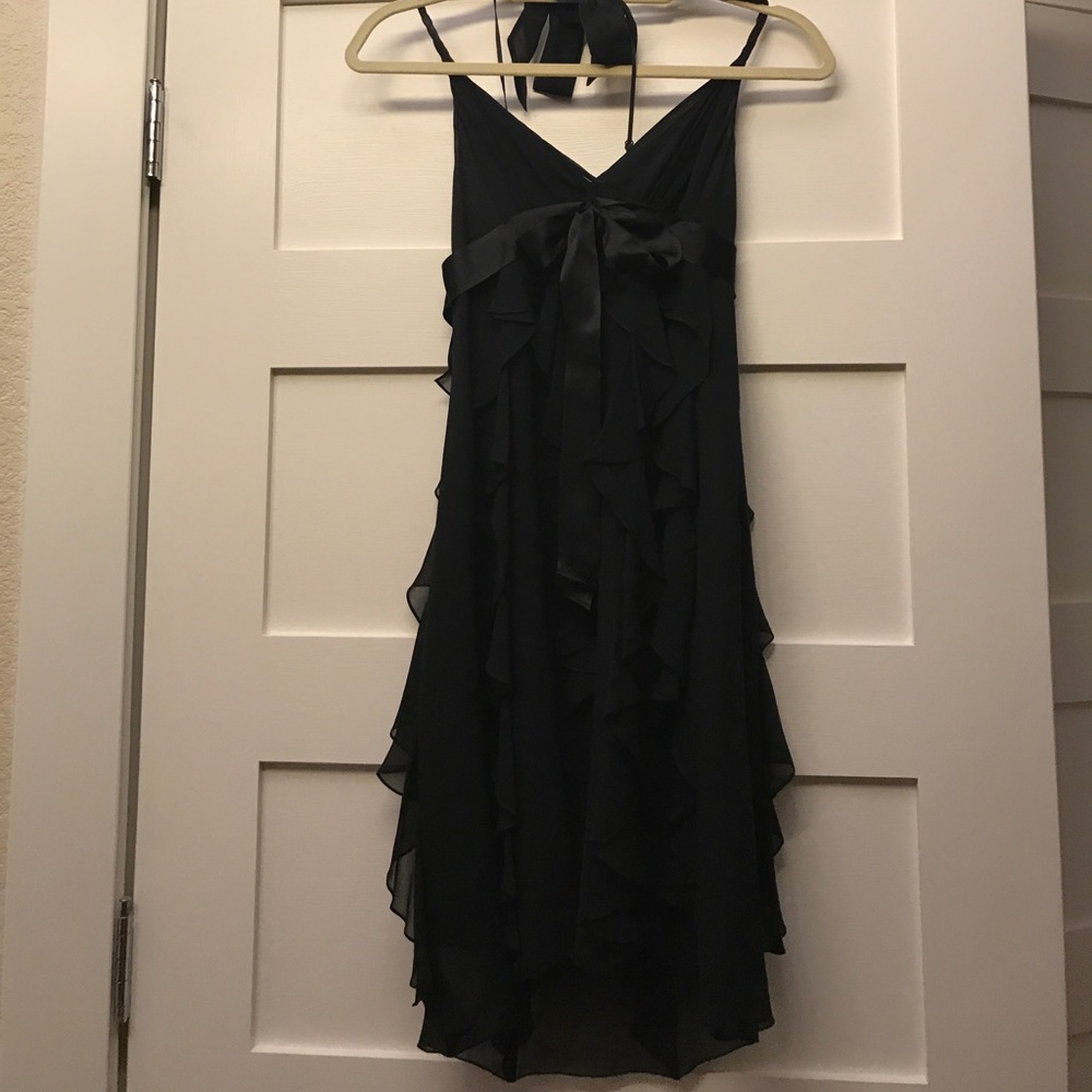 BCBG, in sexy black, vertical ruffles!