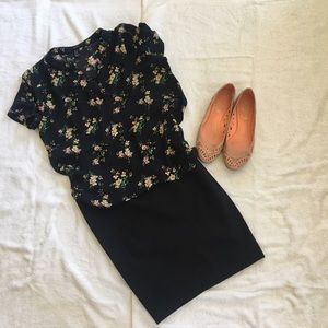 Black pencil skirt