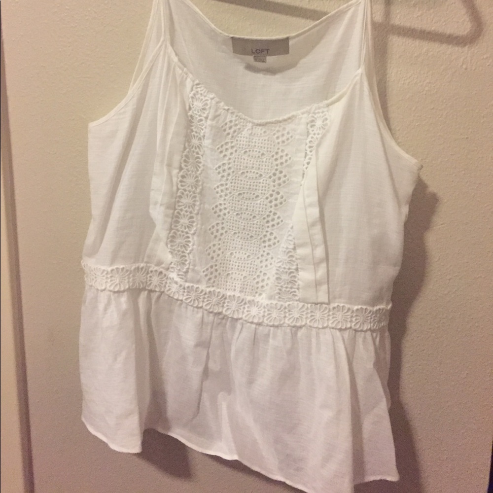 DONATED - LOFT crochet peplum hem tank
