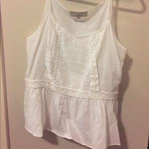 DONATED - LOFT crochet peplum hem tank