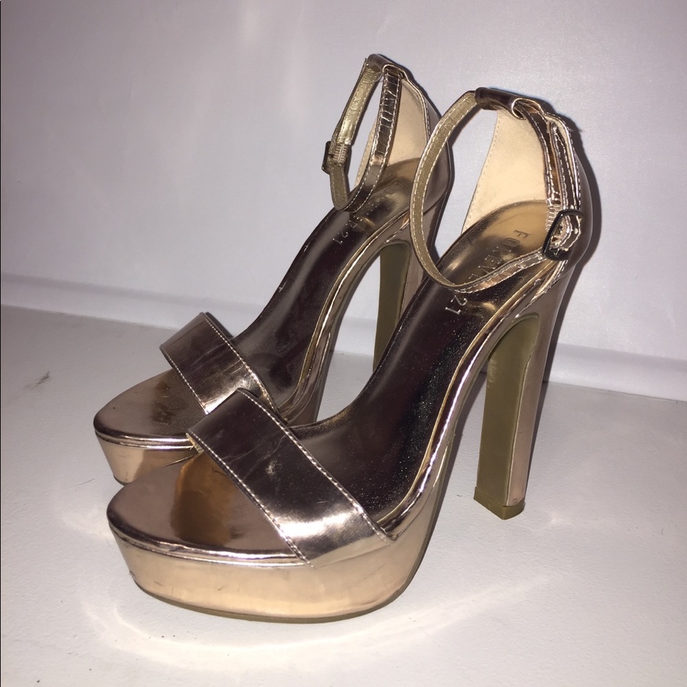 Forever 21 Copper Chunky Heels