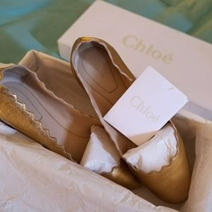 Chloe scallop flats authentic