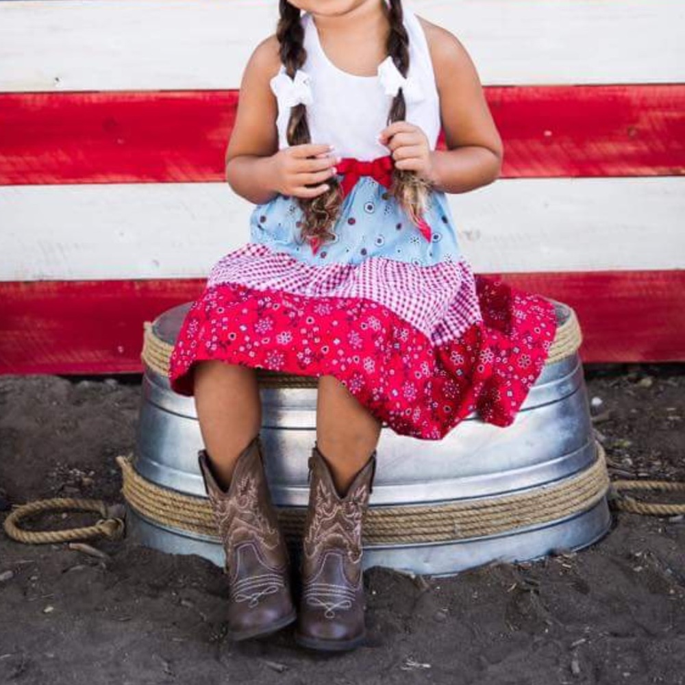 Red white and blue 4th of July dress Americana