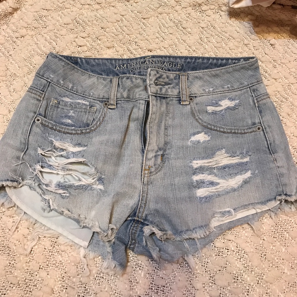 American Eagle Distressed Denim Short Shorts