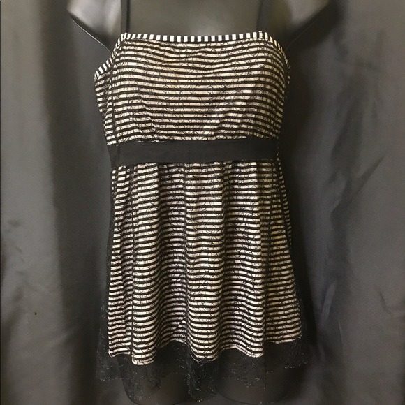 WHBM Stripe Lace Tank - Picture 1 of 4
