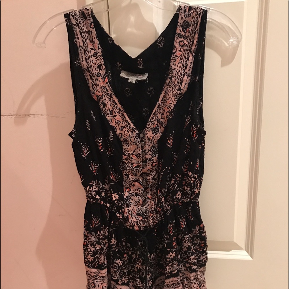 Pink and black romper