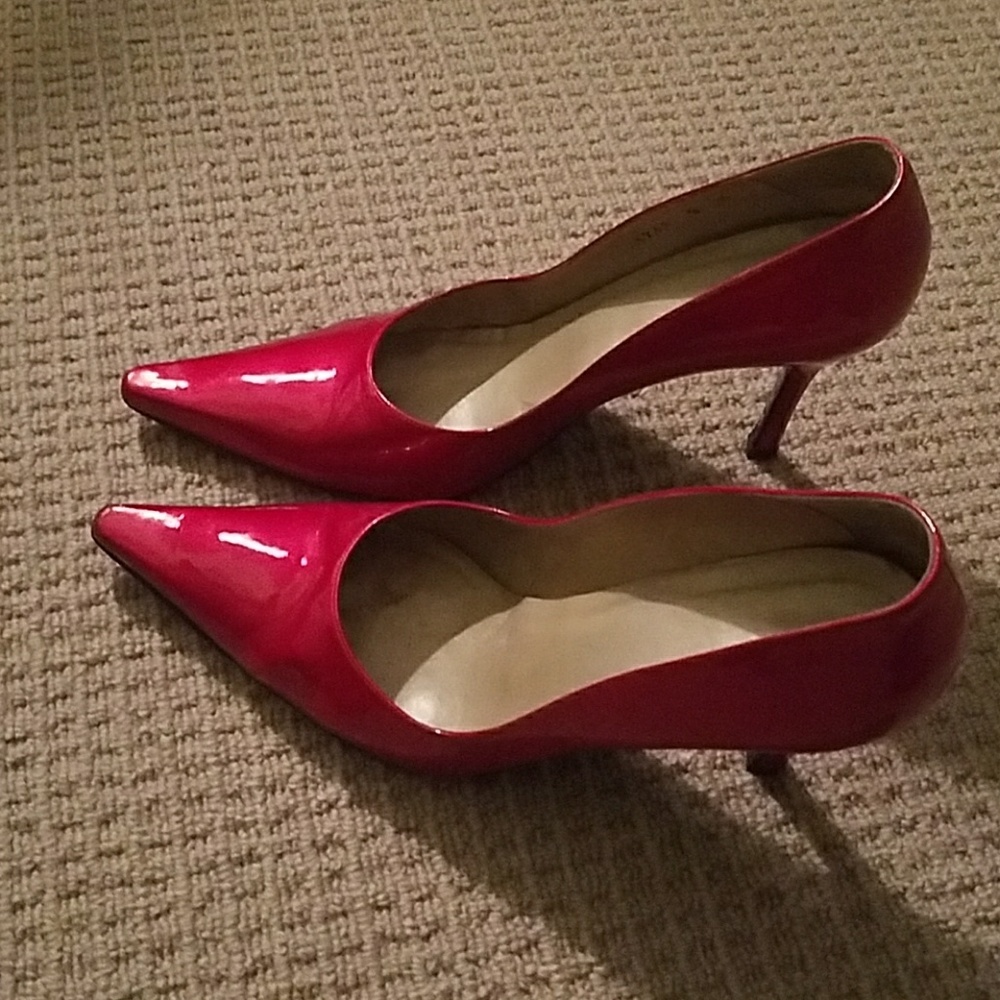Stuart Weitzman Red Gloss Patent Leather Heels