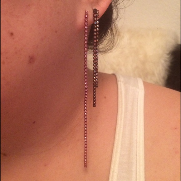 RHINESTONE STRAND EARRING SET OF TWO - Picture 2 of 7