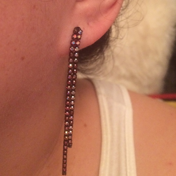 RHINESTONE STRAND EARRING SET OF TWO - Picture 3 of 7