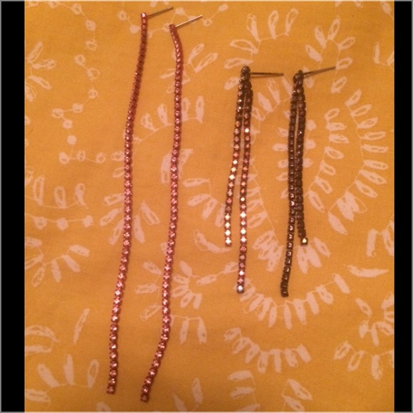 RHINESTONE STRAND EARRING SET OF TWO - Picture 5 of 7