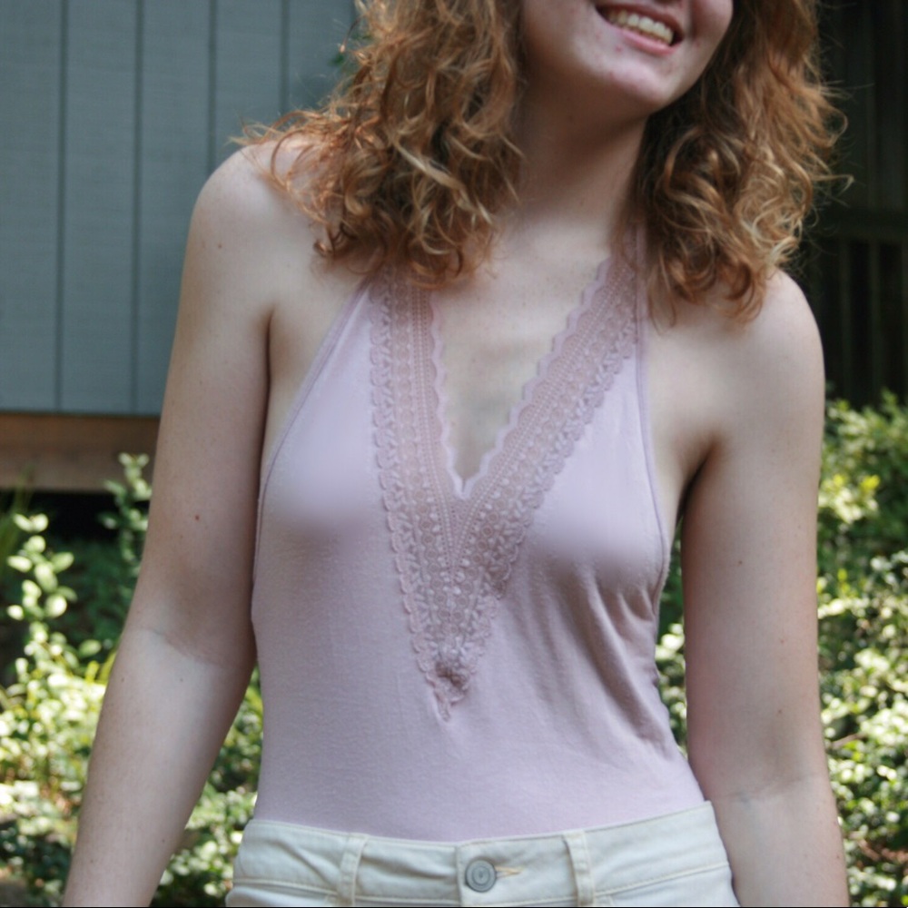 Pink Halter Top Body Suit