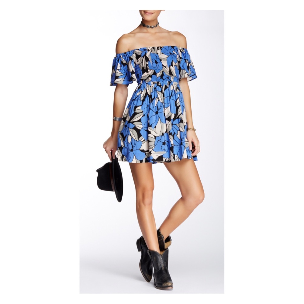 Free People Louise Smocked Printed Dress