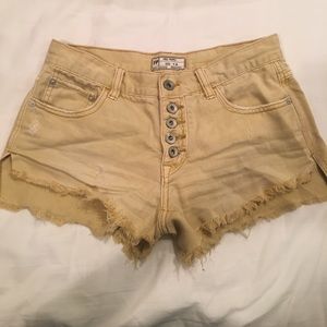 Yellow free people jean shorts