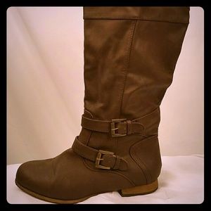 Brown knee high boots