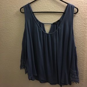 Baby blue off the shoulder top