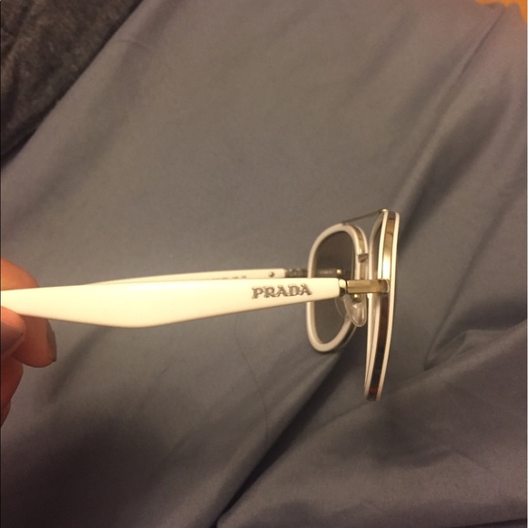 NWOT Prada White Aviator ZVN-9S1 RARE