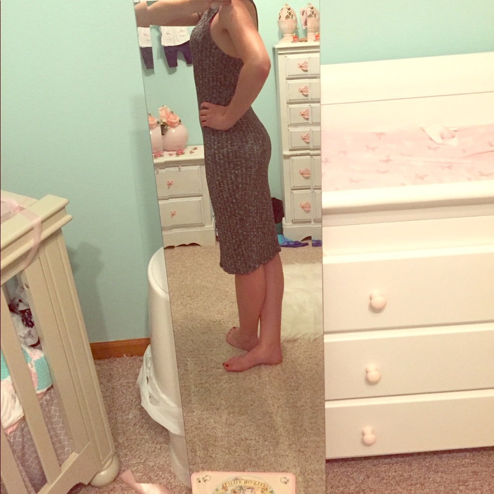 Racer back jersey knit dress