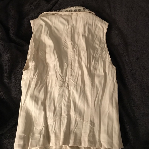 White studded pleather vest - Picture 3 of 3