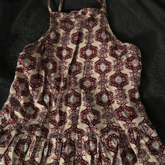 Purple patterned high neck dress - Picture 2 of 4