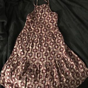 Purple patterned high neck dress