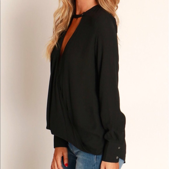 Black Keyhole Blouse Top, back by request!! - Picture 2 of 2